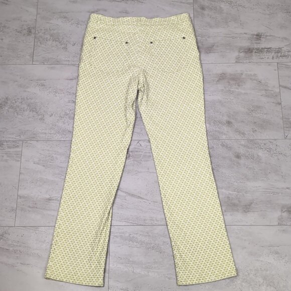LouLou Diamond Straight Leg Pants Stretch Patterned Textured Spring - Picture 8 of 11
